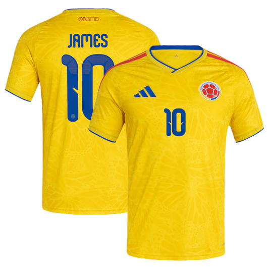 CAMISETA MUNDIAL COLOMBIA HOME 2026/27 PERSONALIZACIÓN JAMES RODRIGUEZ
