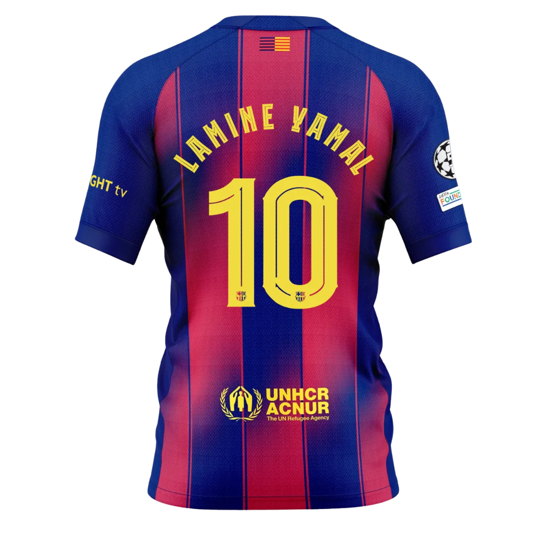 CAMISETA BARCELONA HOME LAMINE YAMAL 2025/26 SIN PARCHES
