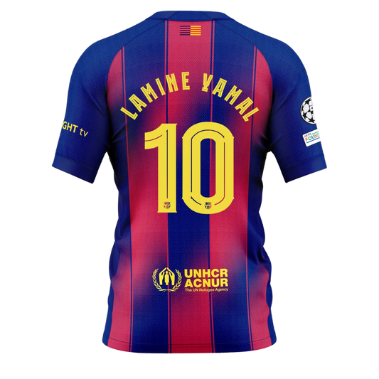 CAMISETA BARCELONA HOME LAMINE YAMAL 2025/26 SIN PARCHES