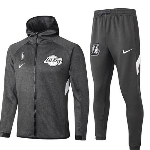 KIT CHAQUETA CON CAPUCHA Y CREMALLERA + CHÁNDAL GRIS NBA LAKERS 2021/22