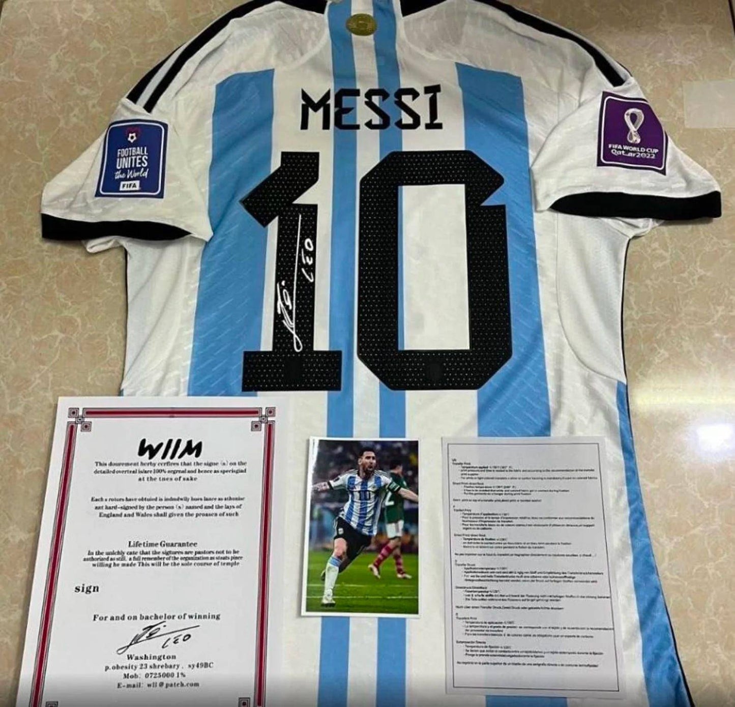 CAMISETA LIMITED EDITION ARGENTINA FINAL  VERSIÓN FIRMADA LIONEL MESSI